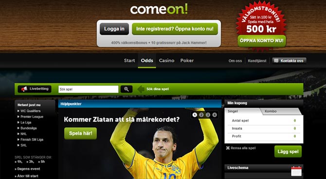 comeon odds bonus